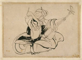 Donna seduta con shamisen
